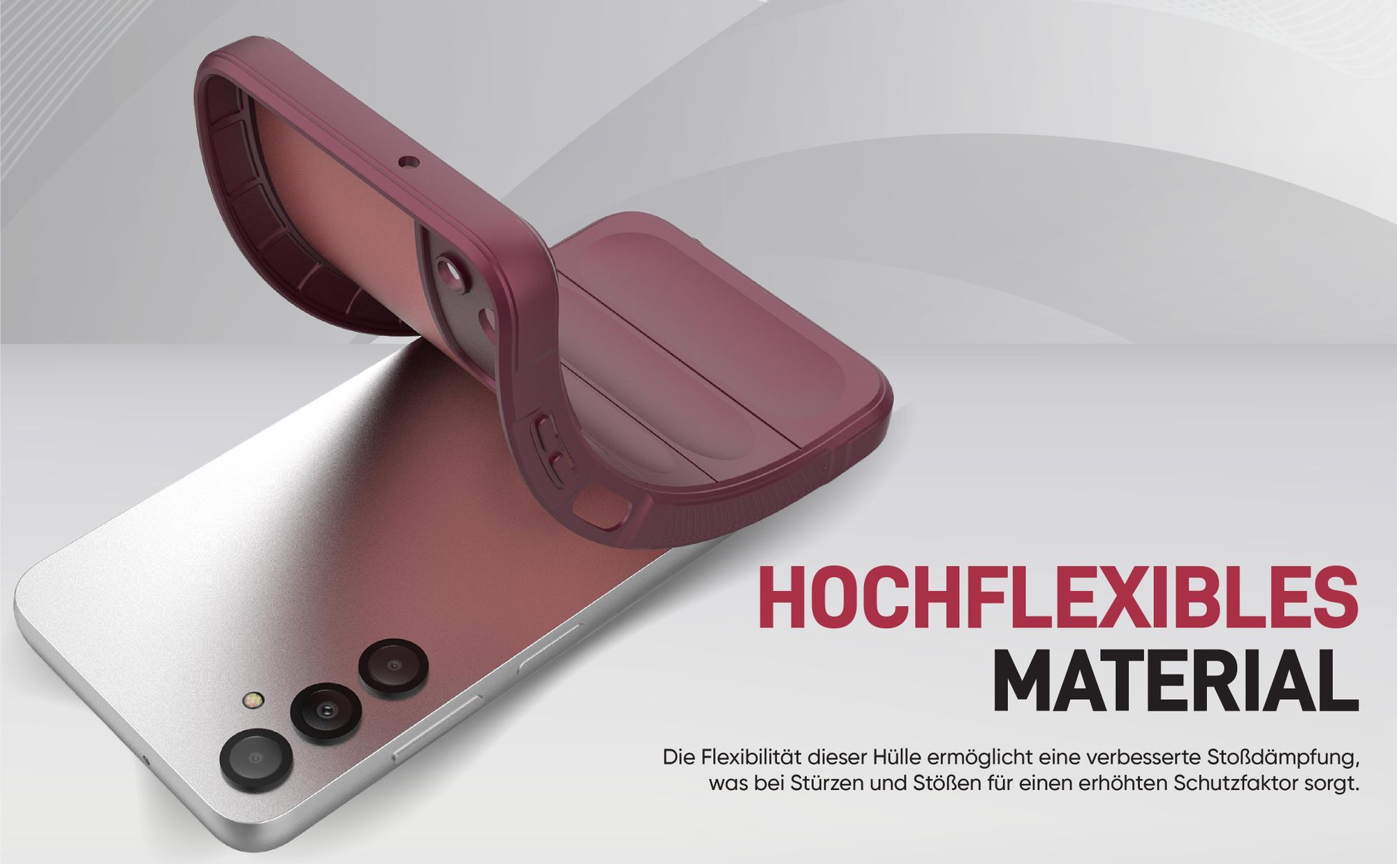 Stoßfestes und flexbiles Handy Case mit Griffzonen in Lila für Samsung Galaxy A05s