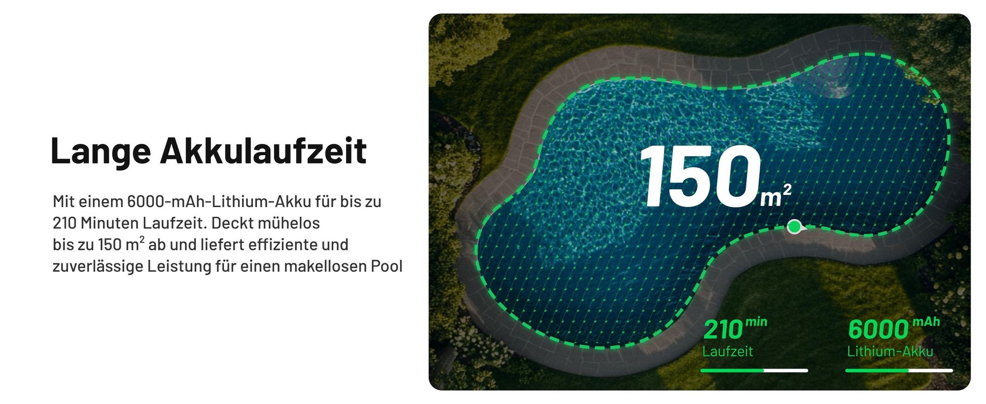 Mammotion Poolroboter Spino E1 Kabellos Poolsauger bis 150m² Pools, 6 Ah, 210 Min Laufzeit, App, SmartArc Routenplan, für Boden, Wand, Wasserlinien