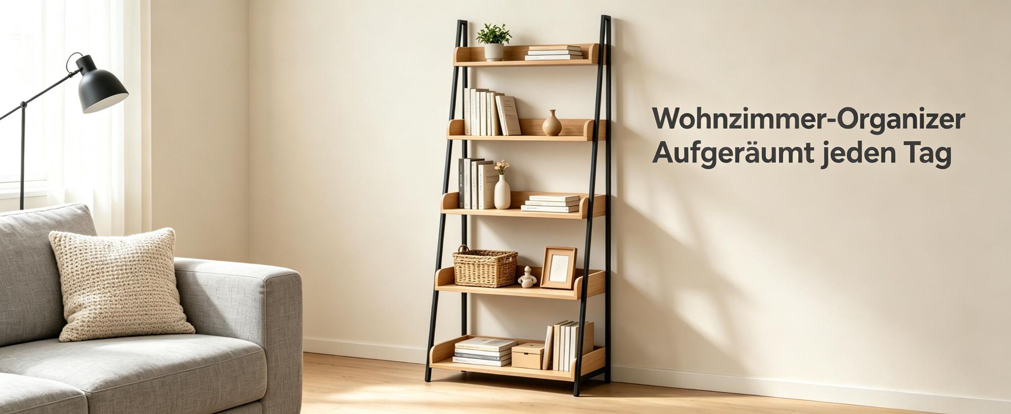 Holz-Buchregal, Bücherregal, Industrielles Büroregal mit Metallrahmen, offenes Aufbewahr ca. 52 x 47 x 146 cm - Holz & Schwarz