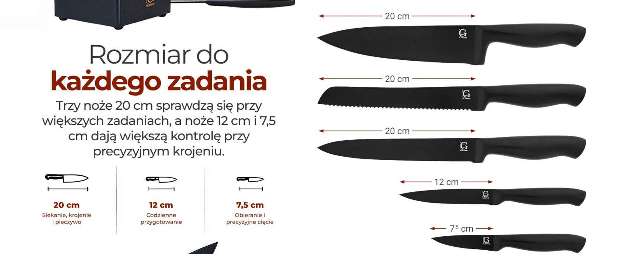 Glissimo Magnetyczny blok na noże – bez noży – z wbudowaną ostrzałką – antypoślizgowa podstawa – drewniany uchwyt na noże do kuchni