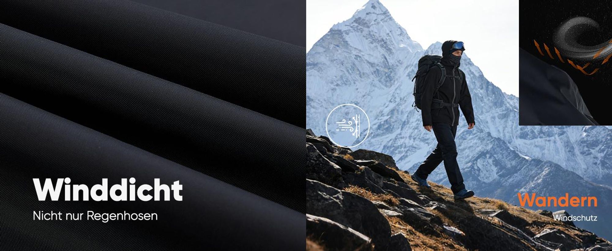 BUBW Herren Regenhose wasserdicht winddicht atmungsaktiv Leicht & faltbar für Outdoor, Wandern, Radfahren, Angeln Mit Reflexstreifen & verstellbarem