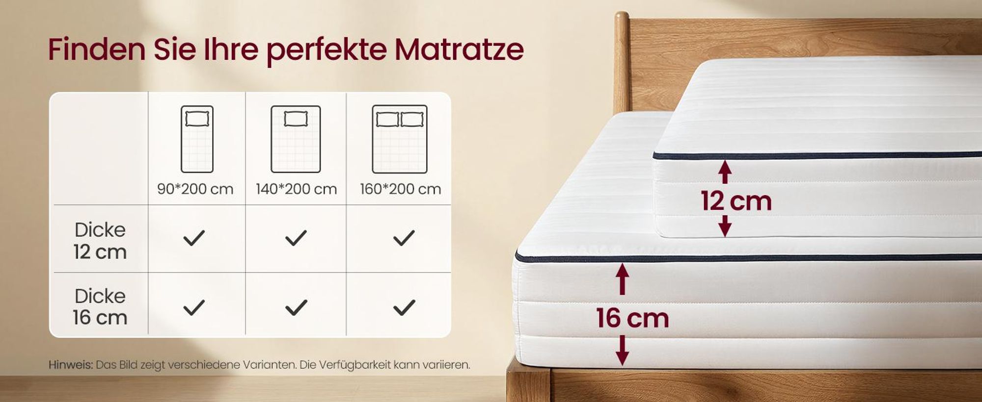 VASAGLE Matratze 160 x 200 x 16 cm, Gel-Memory-Schaum, 7-Zonen, mittelfest, abnehmbarer Bezug, atmungsaktiv, weiß
