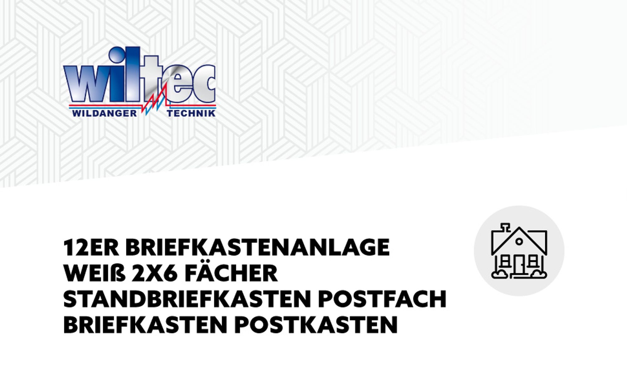 Wiltec 12er Briefkastenanlage weiß 945 x 270 x 1500 mm, Standbriefkasten mit 2x6 Fächern, Schlüssel und Namensschild, Briefkasten Postkasten mit Ständer
