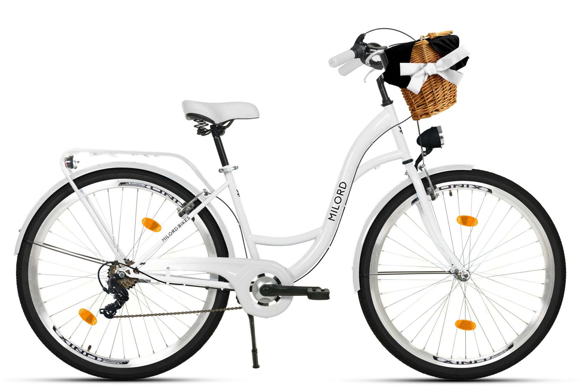 Milord Komfort Fahrrad Mit Weidenkorb Damenfahrrad Hollandrad, 28 Zoll, Braun, 7-Gang