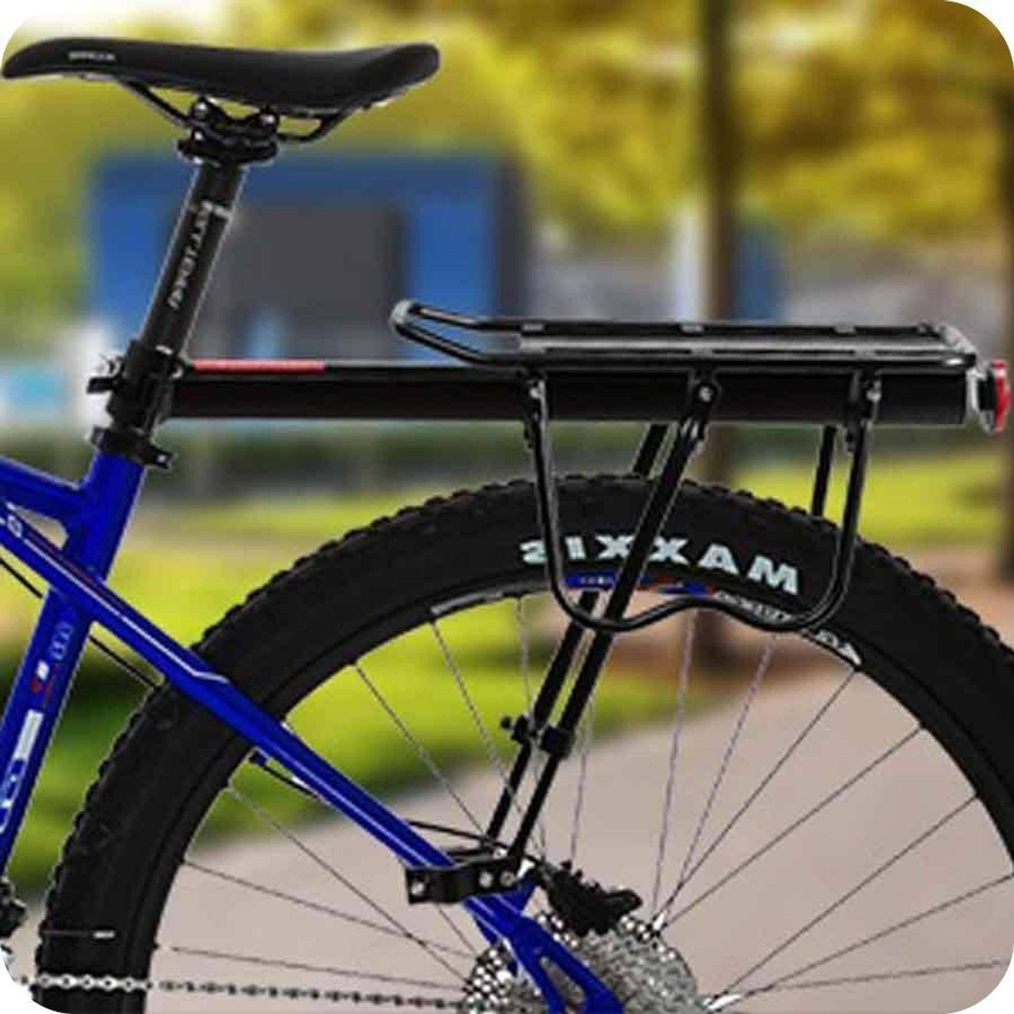 MUNDO® Bagażnik rowerowy [24"-29"] Max 50 kg - Regulowany bagażnik rowerowy ze stopu aluminium z odblaskiem - Bagażnik rowerowy