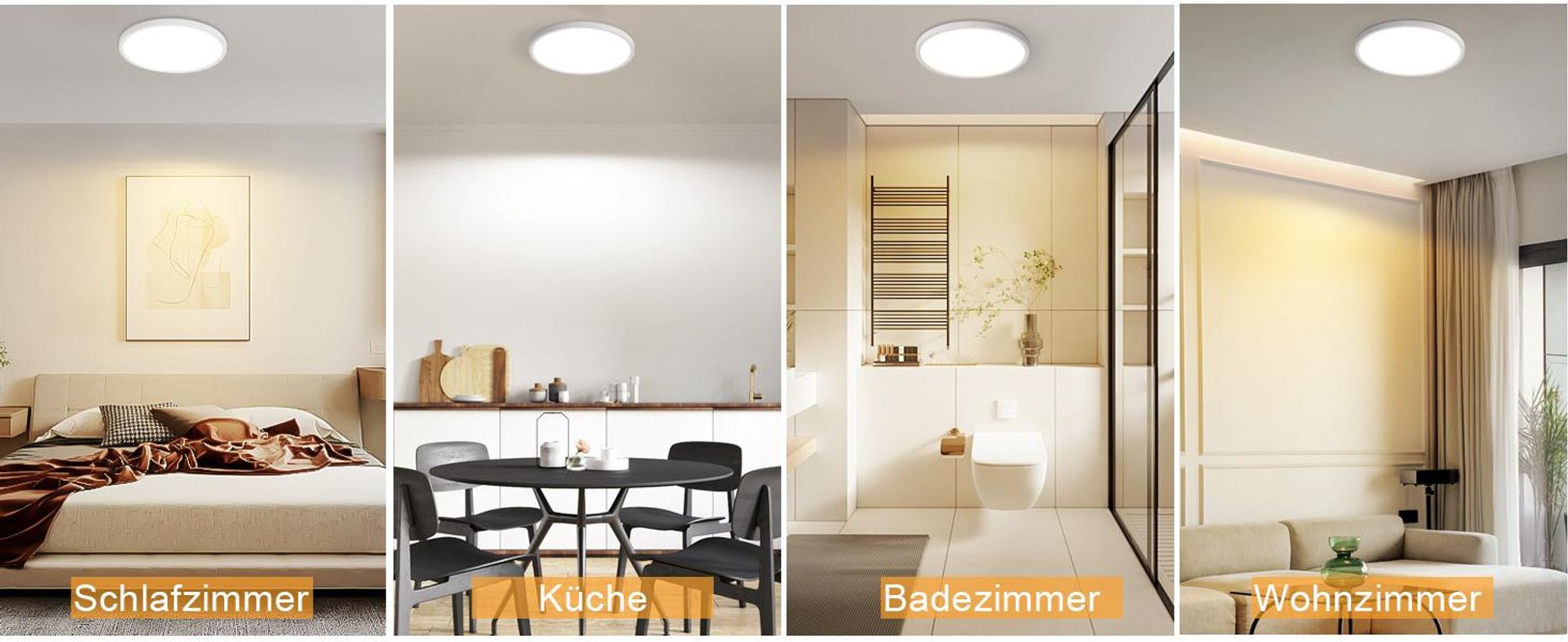ZMH Plafoniera a led 2pcs cielo stellato moderna piccola rotonda 15W 4000K 21cm bianco neutro per camera da letto scala cucina soggiorno ufficio corridoio