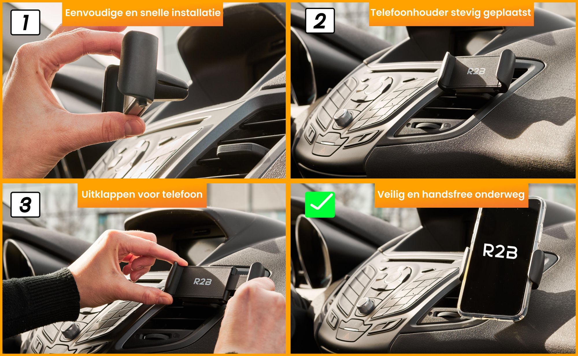 R2B Telefoonhouders Auto, Ventilatierooster, Mobiel Houder Auto, Autohouder, GSM houder Auto