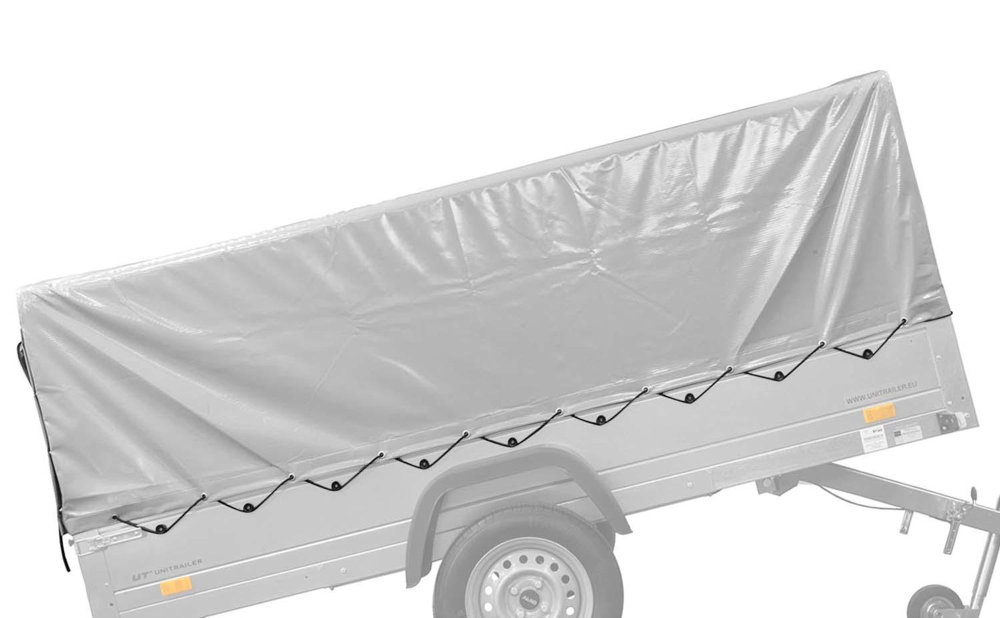 UNITRAILER Anhängerplane 264x125 cm Grau Hochplane 80 cm