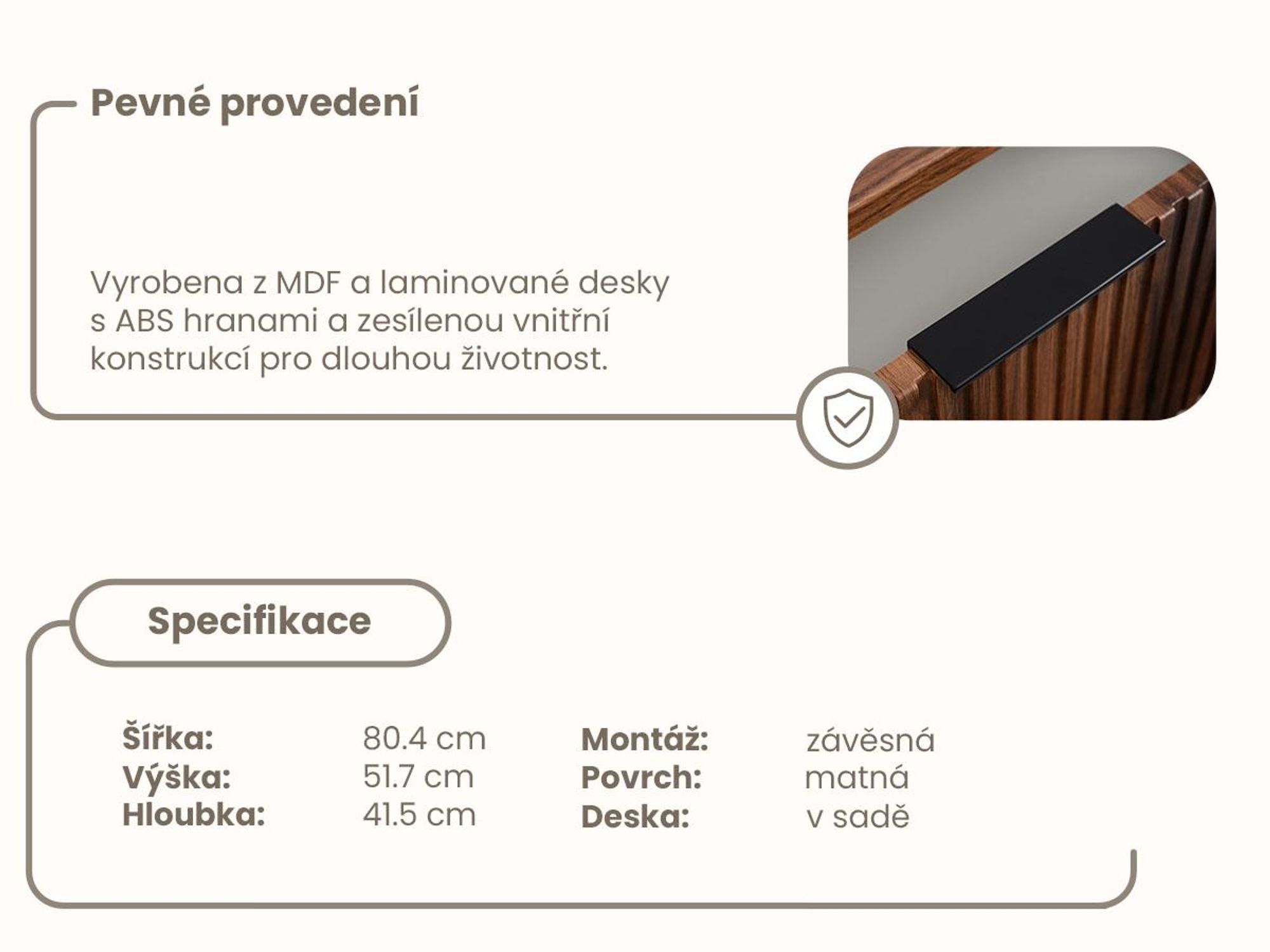 Koupelnová Skříňka 80 CM Dubový ořech MDF