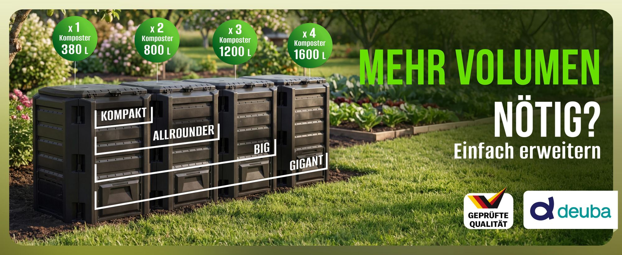 DEUBA® Komposter Klappbar 1600L
