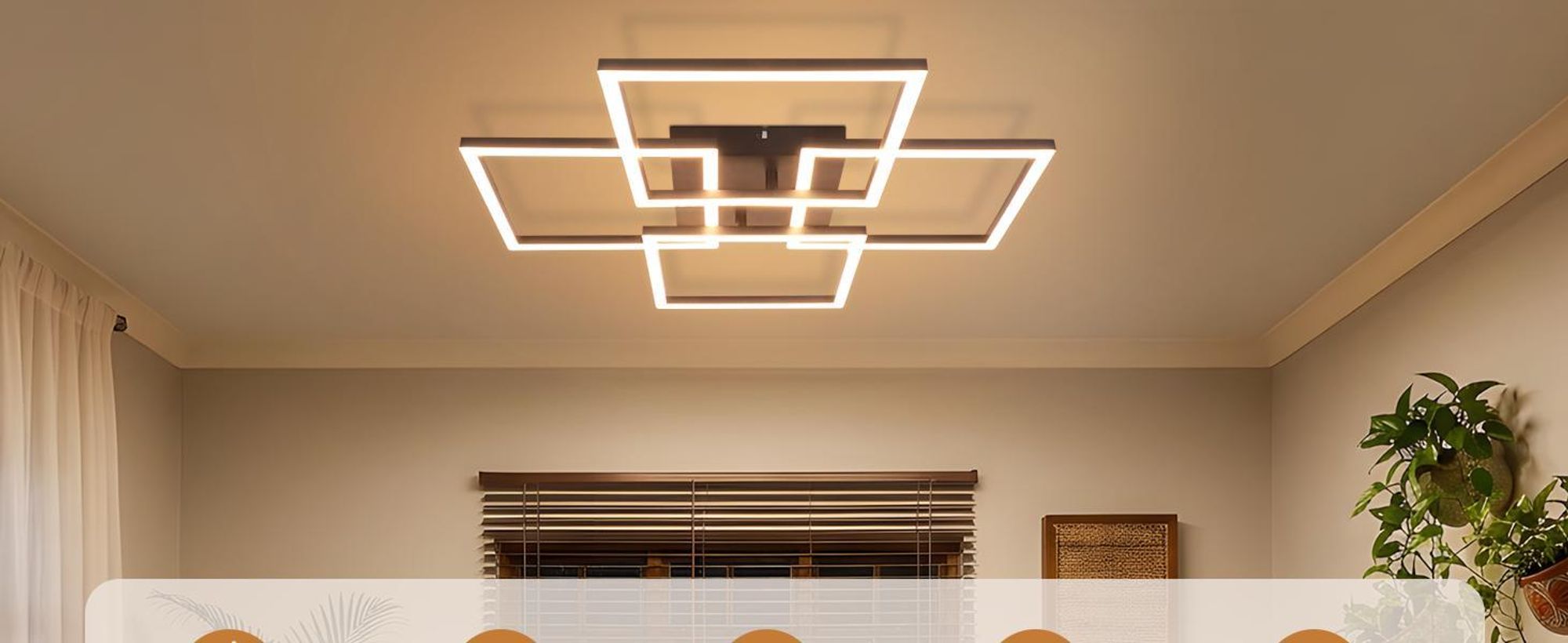 Lampa sufitowa LED ZMH do salonu, z regulacją jasności, 43 W, lampa sufitowa do salonu z pilotem, prostokątna, lampa do sypialni