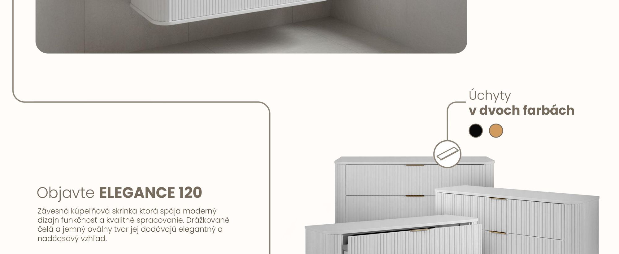 Kupelnova Skrinka 120 CM Biely Matný MDF 2 Zásuvky