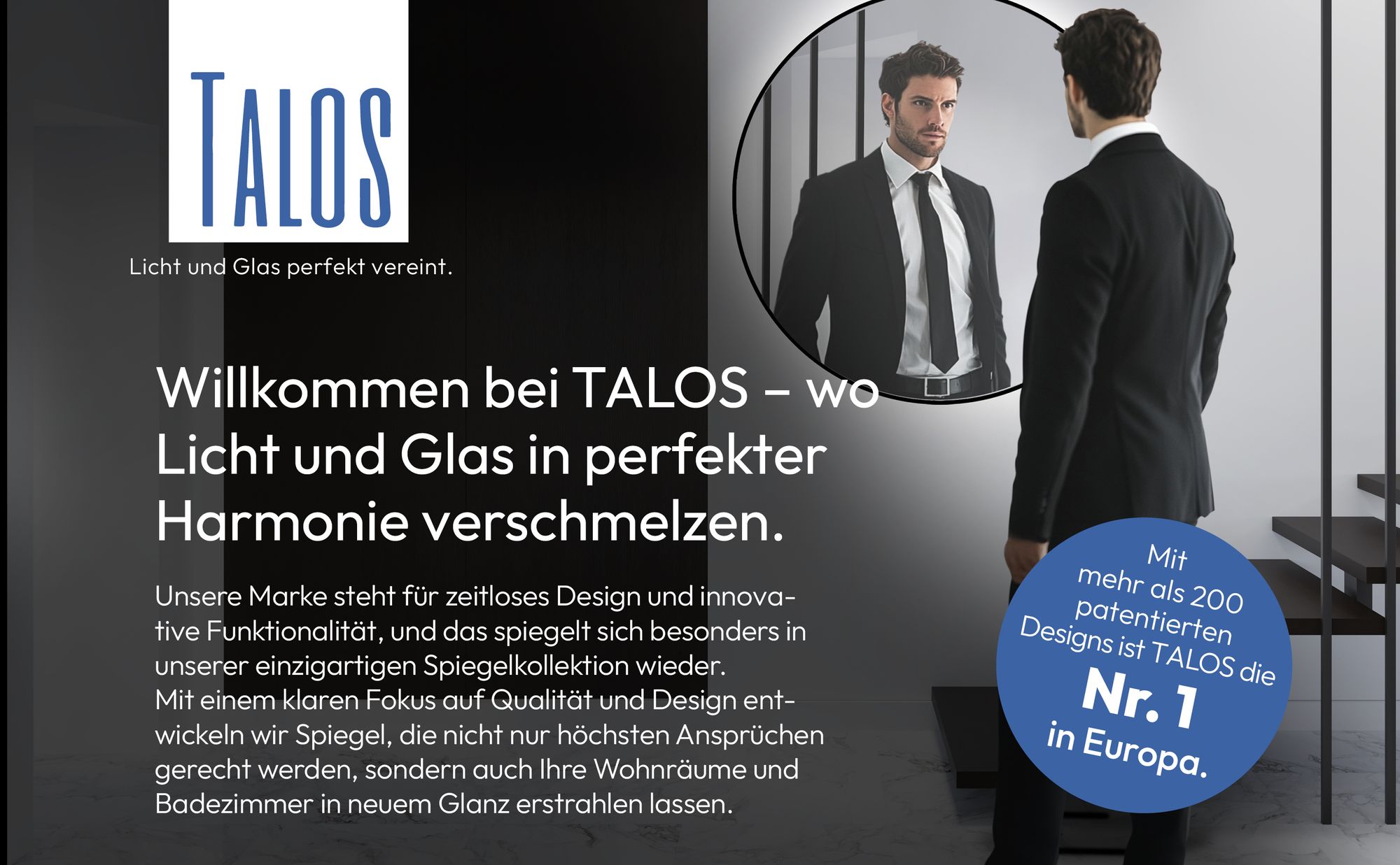 LED Wandspiegel 120 cm, matt schwarz, Alurahmen, Licht neutralweiß, IP24