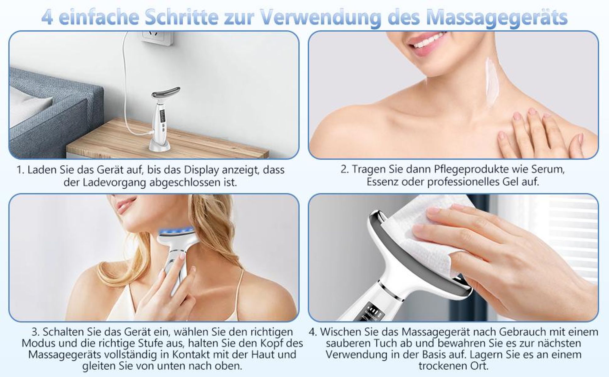 Elektrische Gesichtsmassagegerät, Face Lifting Gerät, EMS Gesichtsmassage, 6 Modi, Gua Sha Elektrisch für Anti-Aging, Straffung und Straffe Haut