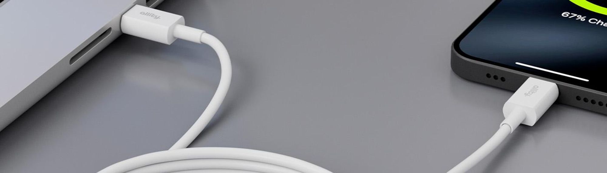 Allity USB-C zu USB-C Schnelllade-Kabel, 2m, 100W, universell einsetzbar