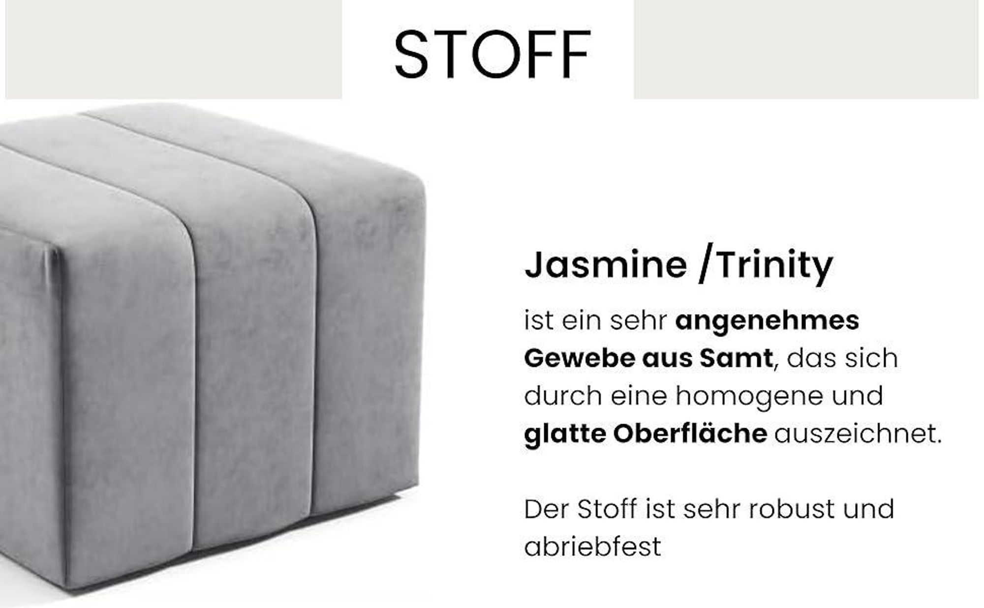 LIKMA Pouf, Hocker Schwarz 46x35x46 cm, 3D-Effekt Velvet Sitzhocker, Fußhocker, Pouf Hocker, Polsterhocker, Moderne Sitzbank, Garderobenbank, Ottoman Stoff: Jasmine 100