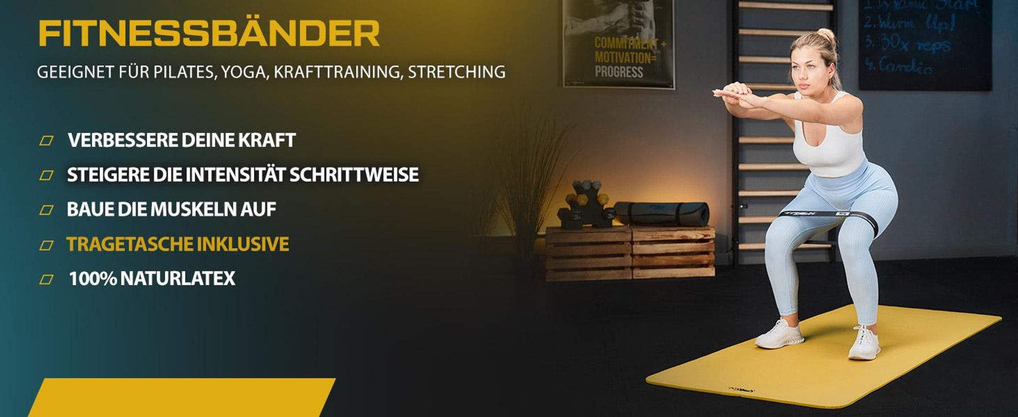 TREX SPORT Gymnastikband 5 Stück Set TX-065RBC Widerstandsband | Fitnessband 100% Latex, 1-18 kg, robust, elastisch | Resistance Band Mehrfarbig