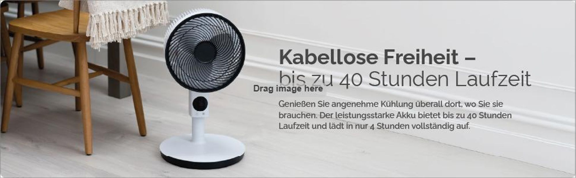 MeacoFan Sefte® 10 Pro Standventilator kabellos – bis zu 40 Std. Laufzeit, leise 25 dB, 1150 m³/h Luftleistung, Fernbedienung, 3-in-1 Design