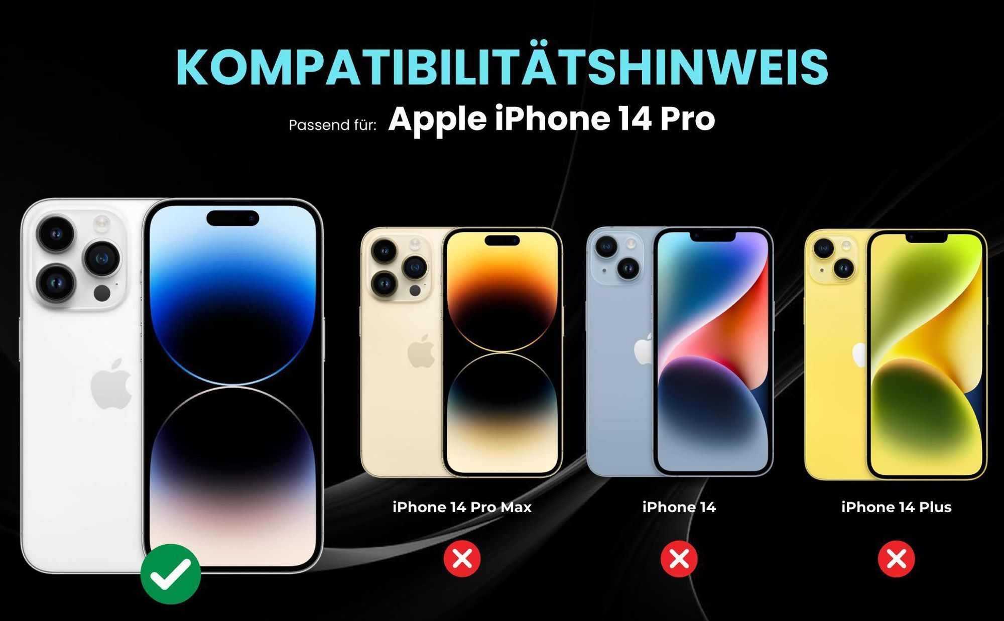 Kompatibilitätshinweise Hülle für Apple iPhone 14 Pro