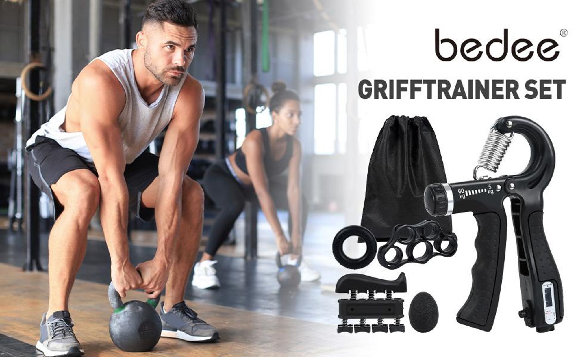 Handtrainer, Fingertrainer, Fingerhantel, Finger Trainingsgerät, 6er Set Handmuskeltrainer, Unterarmtrainer, Verstellbare
