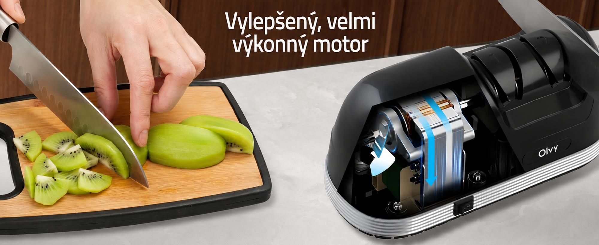 Olvy Elektrický brousek na nože PRO, profesionální diamantový brousek na nože, brousek na nůžky