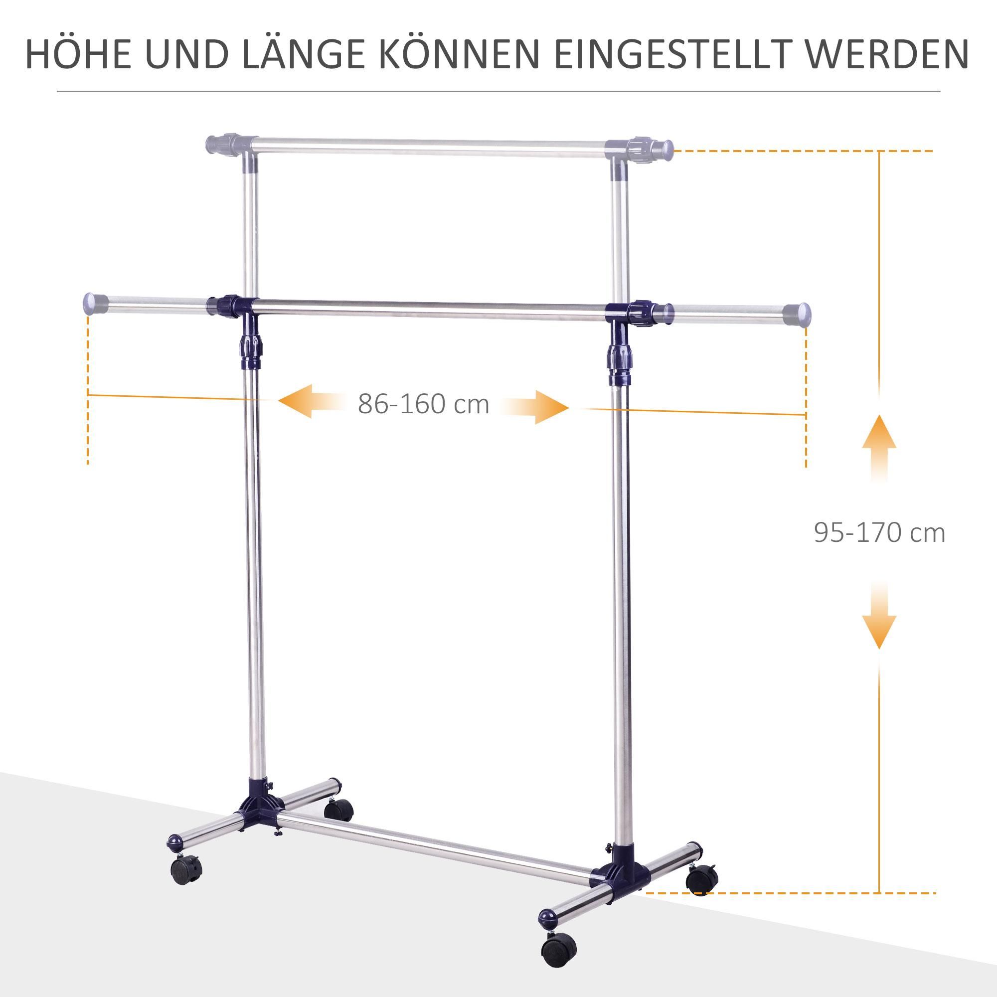 verstellbar Rollen Kleiderstange