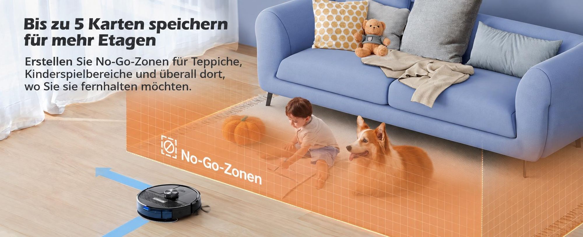 Lubluelu SL68 Saugroboter mit Wischfunktion 3in1, 4500Pa, LiDAR-Lasernavigation, Teppich-Boost, App, 55dB, Intelligente Routenplanung 120MIn