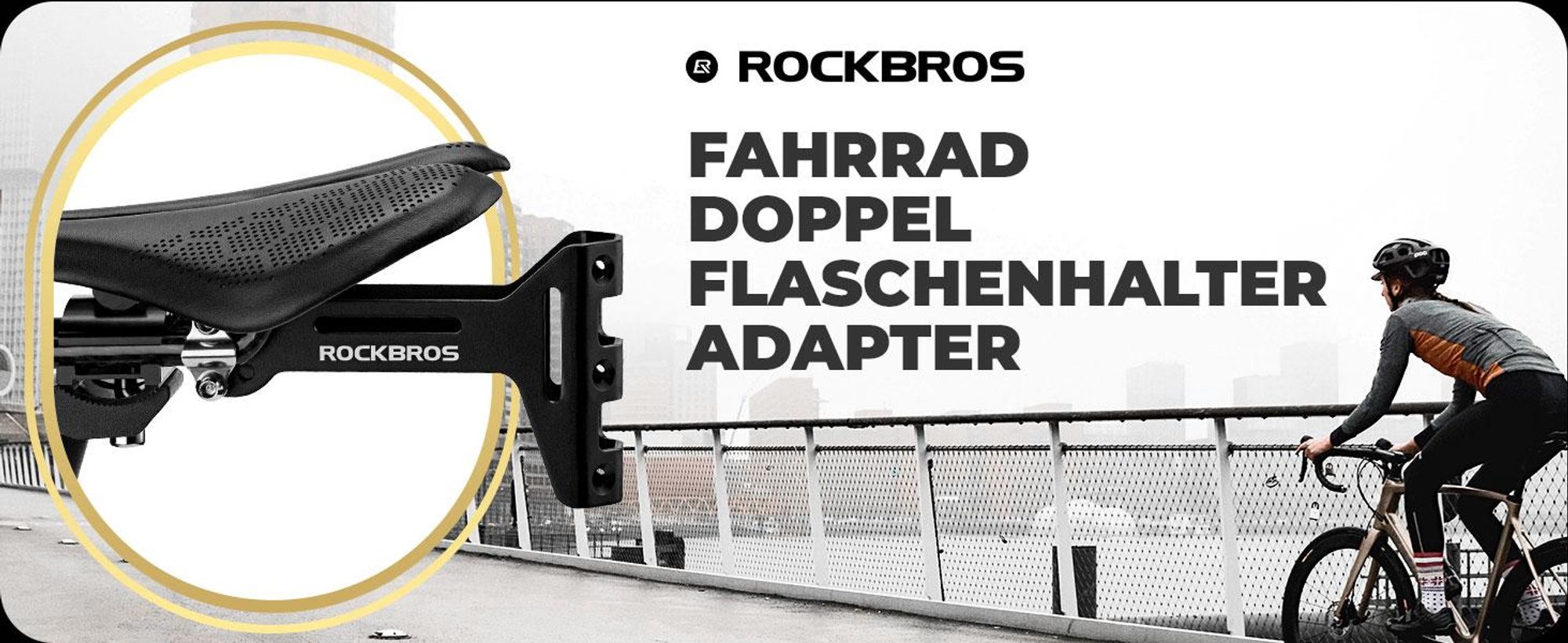 ROCKBROS Fahrrad Flaschenhalter Adapter Für 2 Wasserflaschen Aluminium Einstellbar Schwarz