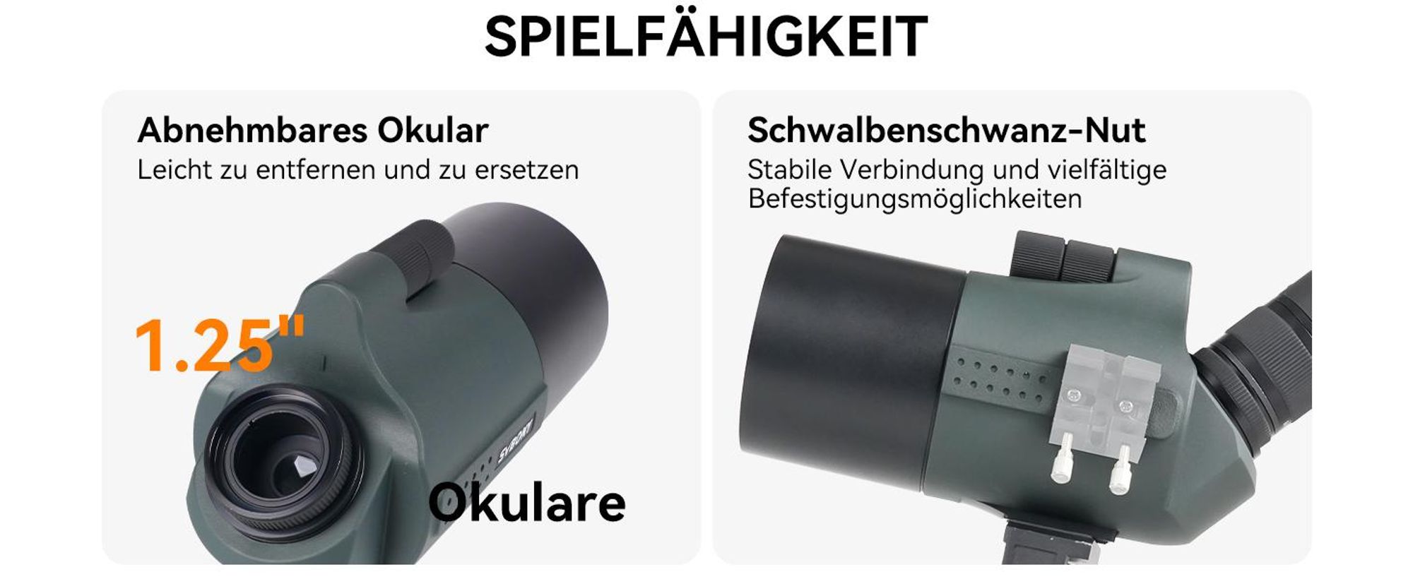 Svbony SV41Pro Mak Spektiv, 28-84X80 HD FMC Dual Speed Fokus, Kompatibel mit WLAN Kamera SC001 Digiscoping, mit Stativ für Stargazing Vogelbeobachtung