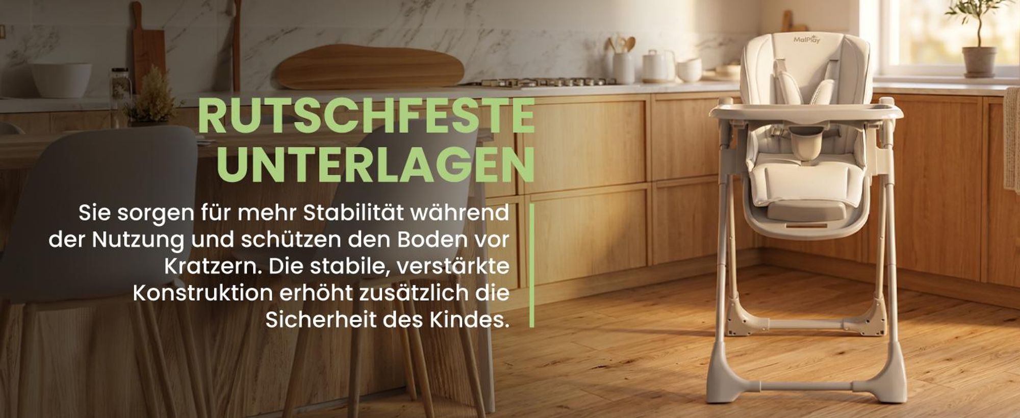 Fütterungsstuhl Kinderhochstuhl Baby Klappbarer verstellbares Tablett Gurte 6 Höhen