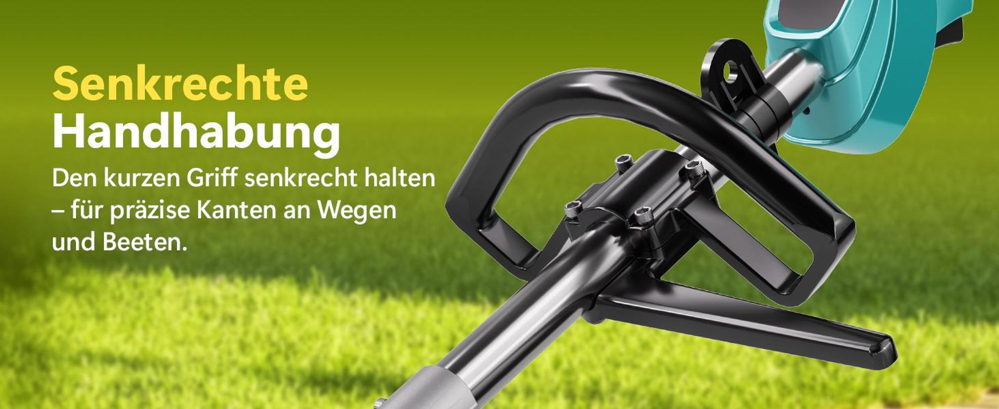 950W Akku Rasentrimmer mit 2×4000mAh 21V Akkus, 10 Zoll Schnittbreite, Bürstenloser Motor Freischneider mit Unkrautbürste & 4 in 1 Messern + Ladegerät