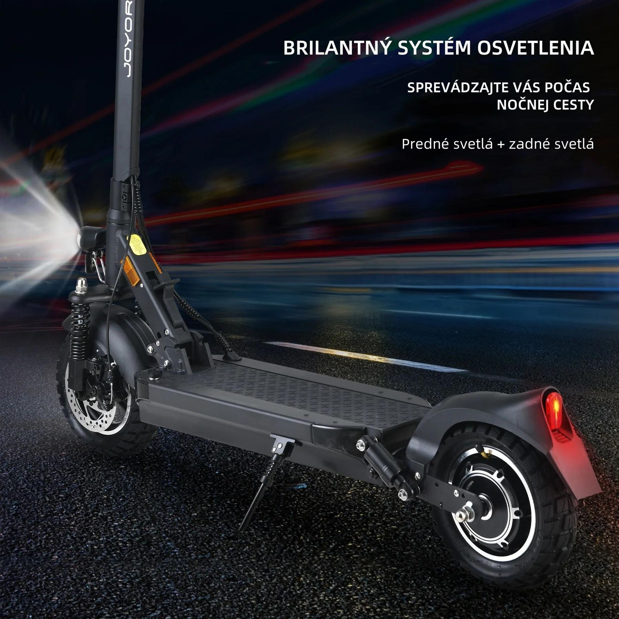 Elektrický Kolobežka JOYOR Y8-S S Certifikátom ABE - 500W Motor 48V26AH Batéria 85KM Dojazd Kotúčová Brzda - Čierna