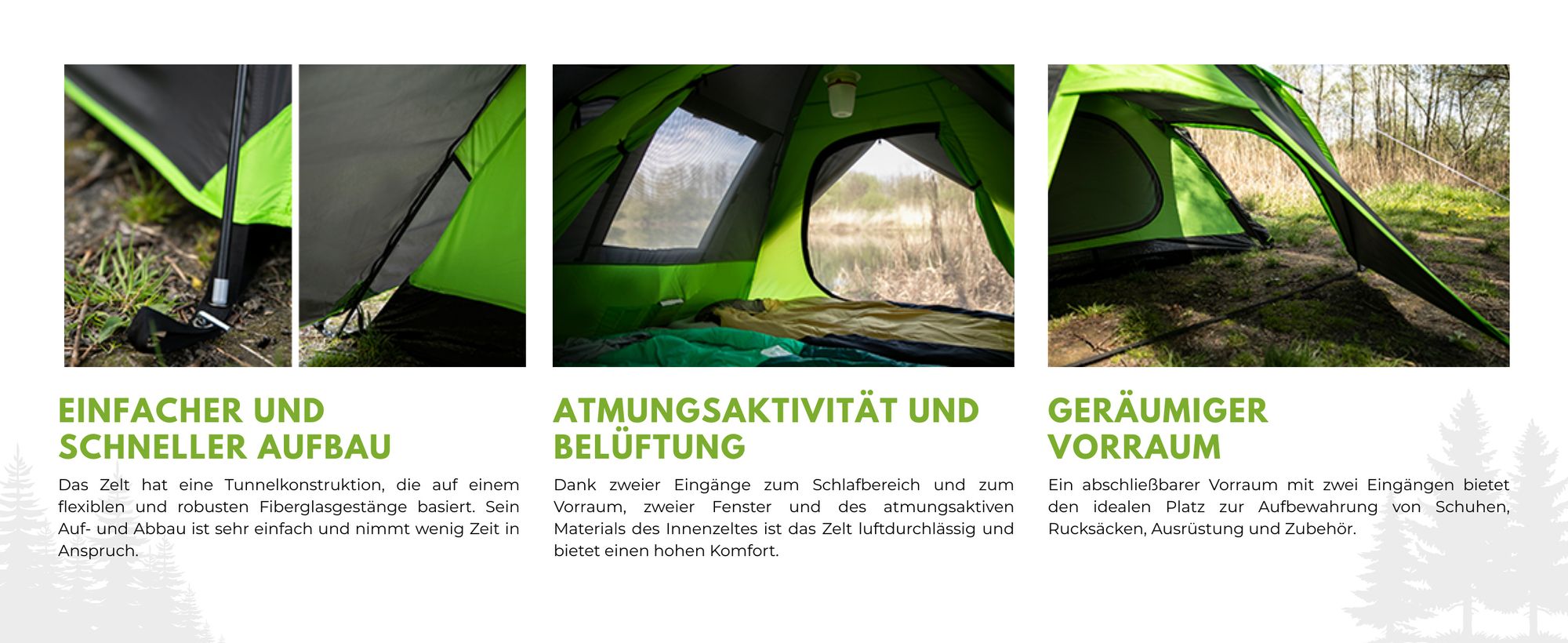 PEME Taurus 3 Personen Zelt Campingzelt - Tunnelzelt Wasserdicht 4000 mm Großes Vorzelt Igluzelt Trekkingzelt Festivalzelt Moskitonetz Outdoor
