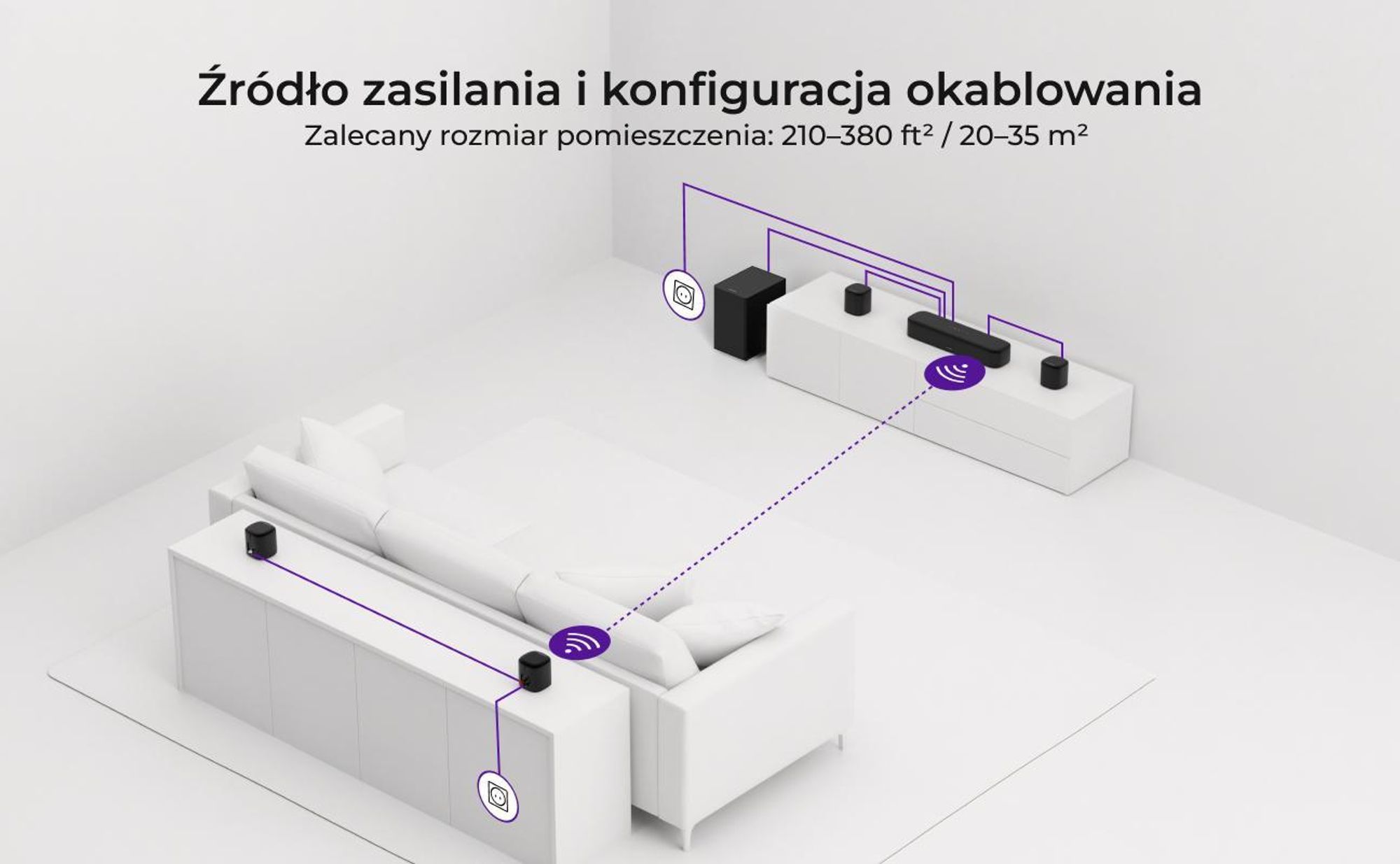 ULTIMEA Aura S5T Soundbar 7.1 Dolby Atmos z subwooferem, system dźwięku przestrzennego, sterowanie przez aplikację, 4 głośniki surround, 420 W