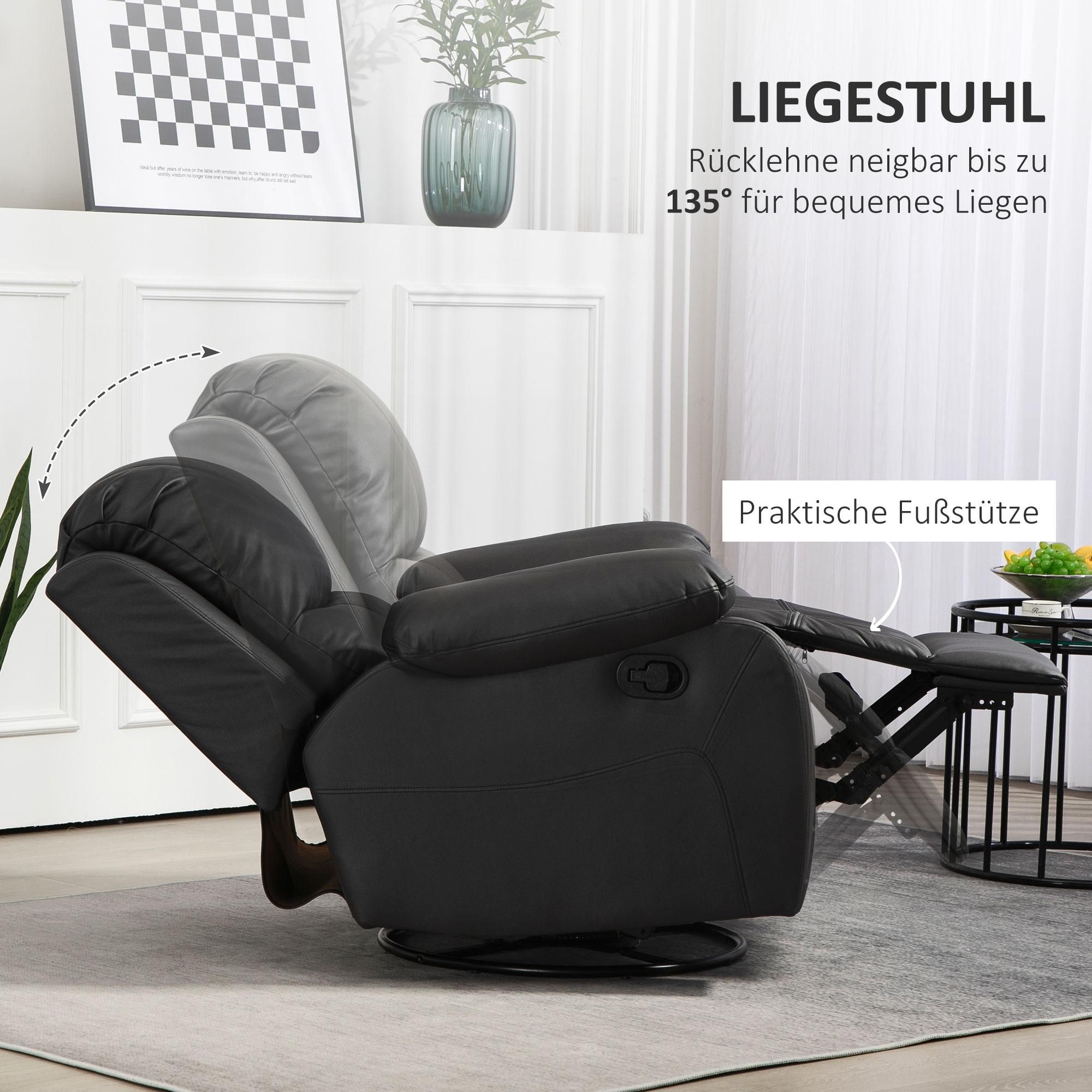 Liegesessel schwarz Grad Kinosessel