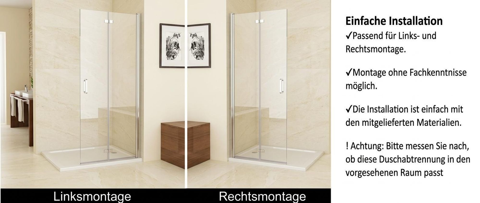 Faltbar Duschwand 120x185 cm Walk in Dusche Pendeltüren Duschabtrennung mit Falttür Drehtür Nischentür 6mm NANO Sicherheitsglas Duschtrennwand