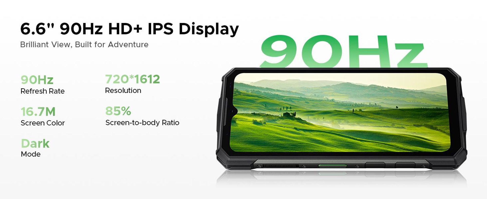 DOOGEE Fire 5 Pro – outdoor smartphone, Android 15, 4G, ochrana IP68/IP69K, 6,6" displej s obnovovací frekvencí 90 Hz, baterie 13000 mAh, nabíjení 18W, 20+128 GB, fotoaparát 13 MP, NFC, čtečka otisků prstů, bez smlouvy