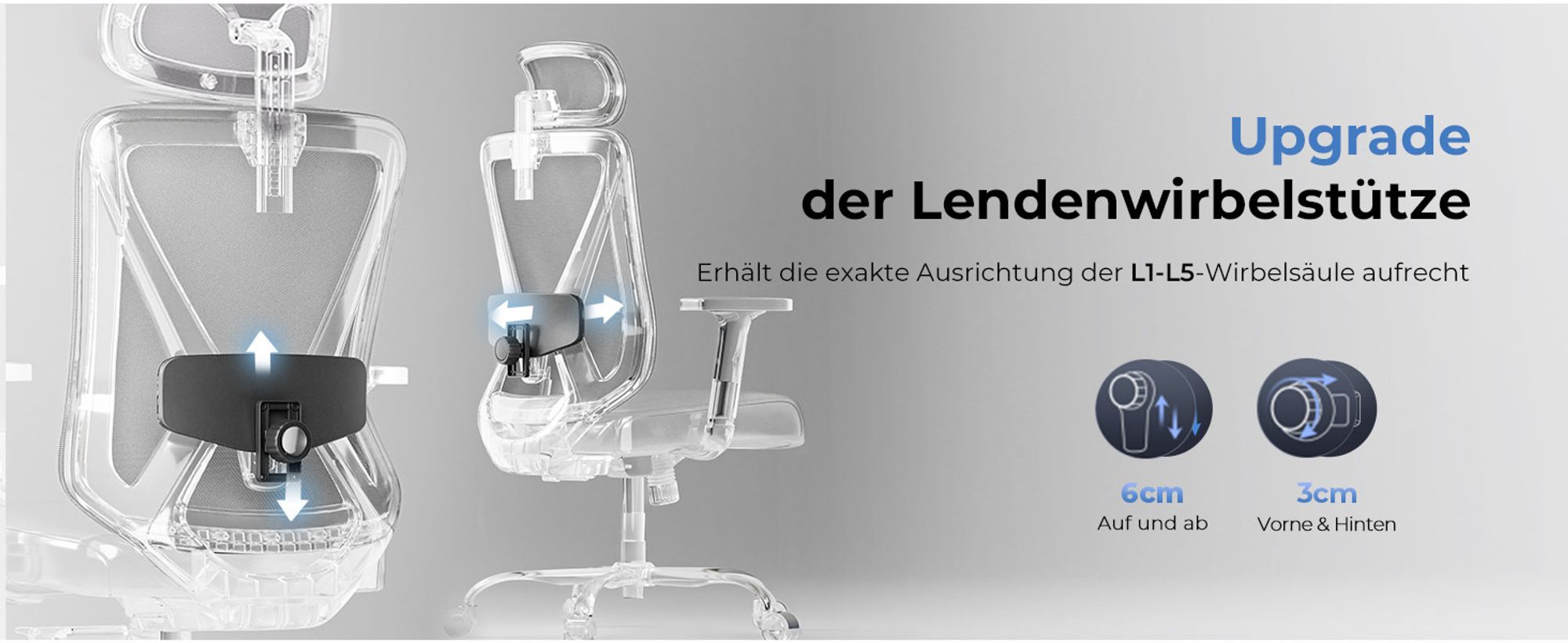 COMHOMA Bürostuhl Ergonomischer Schreibtischstuhl Chefsessel mit 3D Armlehnen, verstellbarer Lendenwirbelstutze und Kopfstütze, 150kg, Schwarz