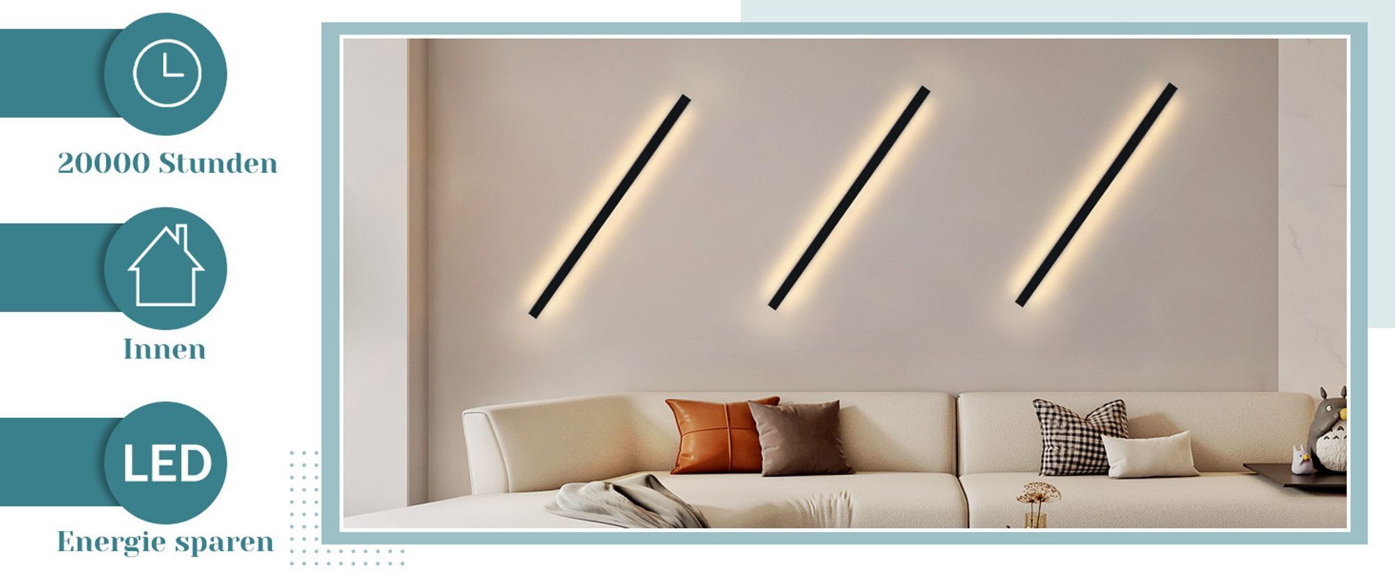 Kinkiet LED ZMH 15 W z funkcją ściemniania i pilotem, 100 cm – kinkiet do wnętrz, oświetlenie ścienne do przedpokoju, oświetlenie górne i dolne do salonu i klatki schodowej, kolor czarny
