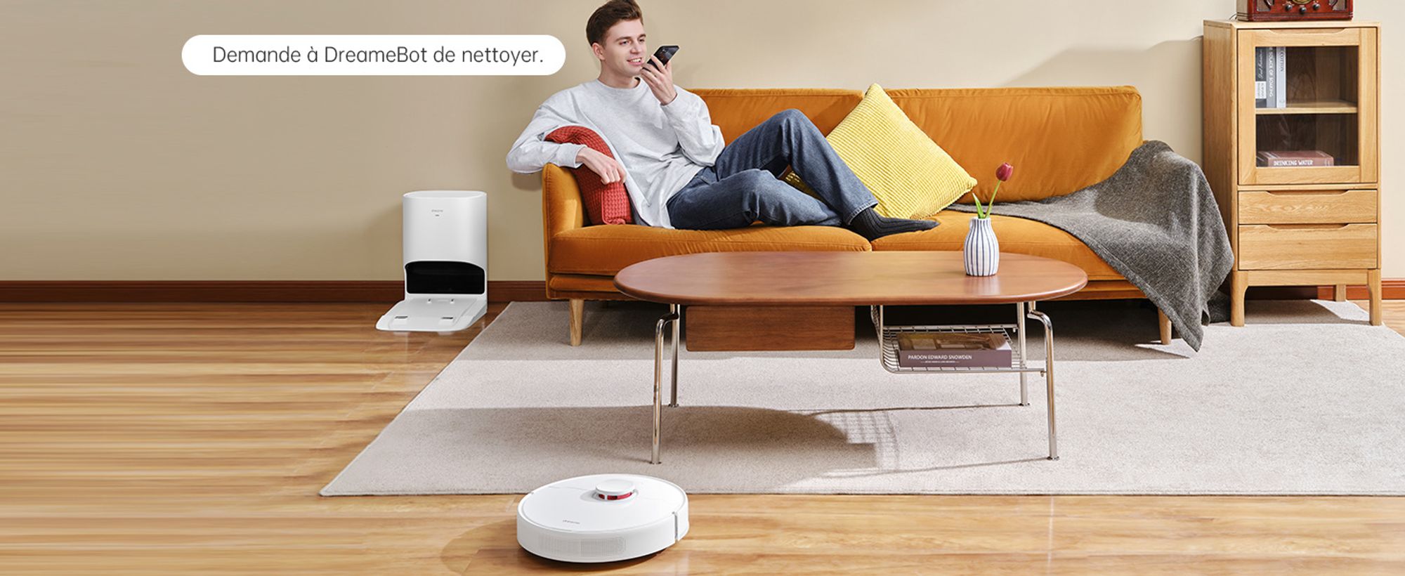 Dreame D10 Plus Roboterstaubsauger und Wischmopp, selbstentleerende Basis für 45 Tage, 4000 Pa Saugleistung, LiDAR-Navigation,WLAN-Verbindung