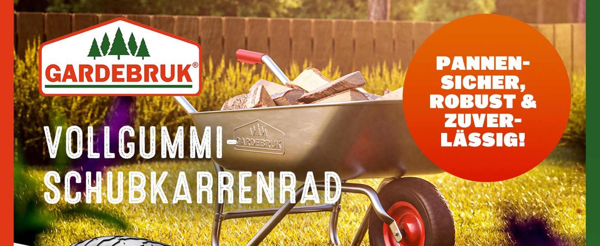 GARDEBRUK® Schubkarrenrad Polyurethanschwarz