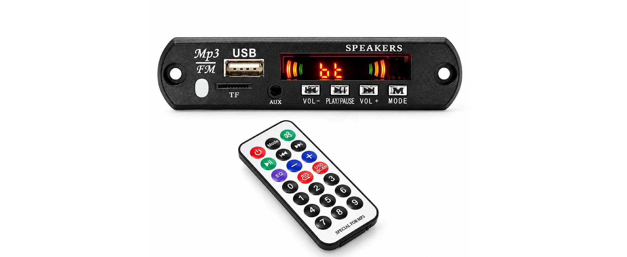 N13C MP3 WMA Decoder Board – Bluetooth 5.0 Musik Player Modul mit USB TF FM Radio, LINE IN, Fernbedienung, Digitalanzeige für Auto Audio 5V/12V