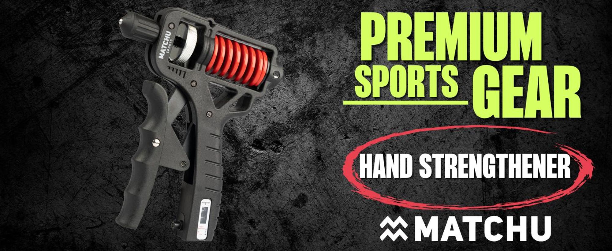 Matchu Sports Handtrainer 5–165 kg verstellbar – Griffkrafttrainer mit Zähler – Fingertrainer und Unterarmtrainer – Schwarz