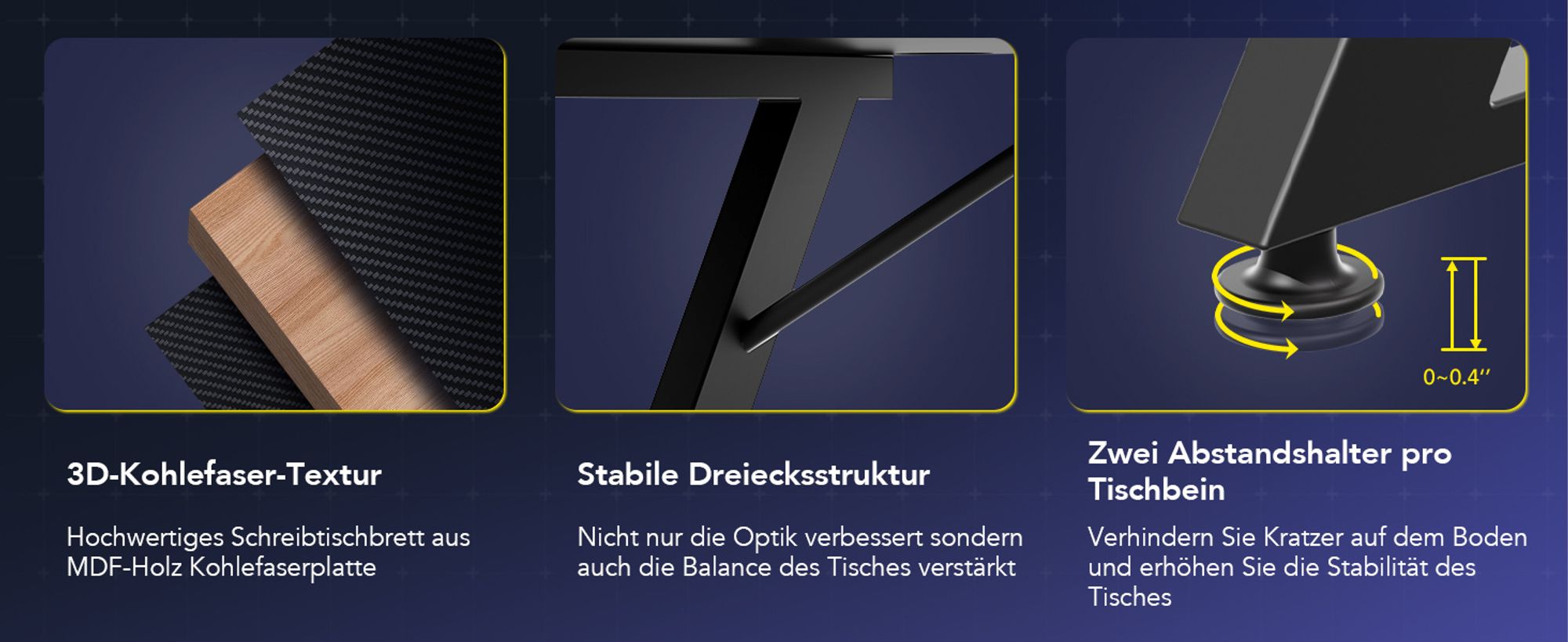 GTPLAYER 120 x 60cm Gaming Tisch, Gaming Schreibtisch mit Mauspad, Steckdose Gamer Tisch Computertisch mit Kopfhörerhaken Schwarz