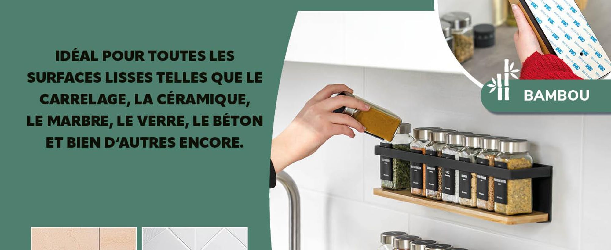 Étagère à épices dans la cuisine