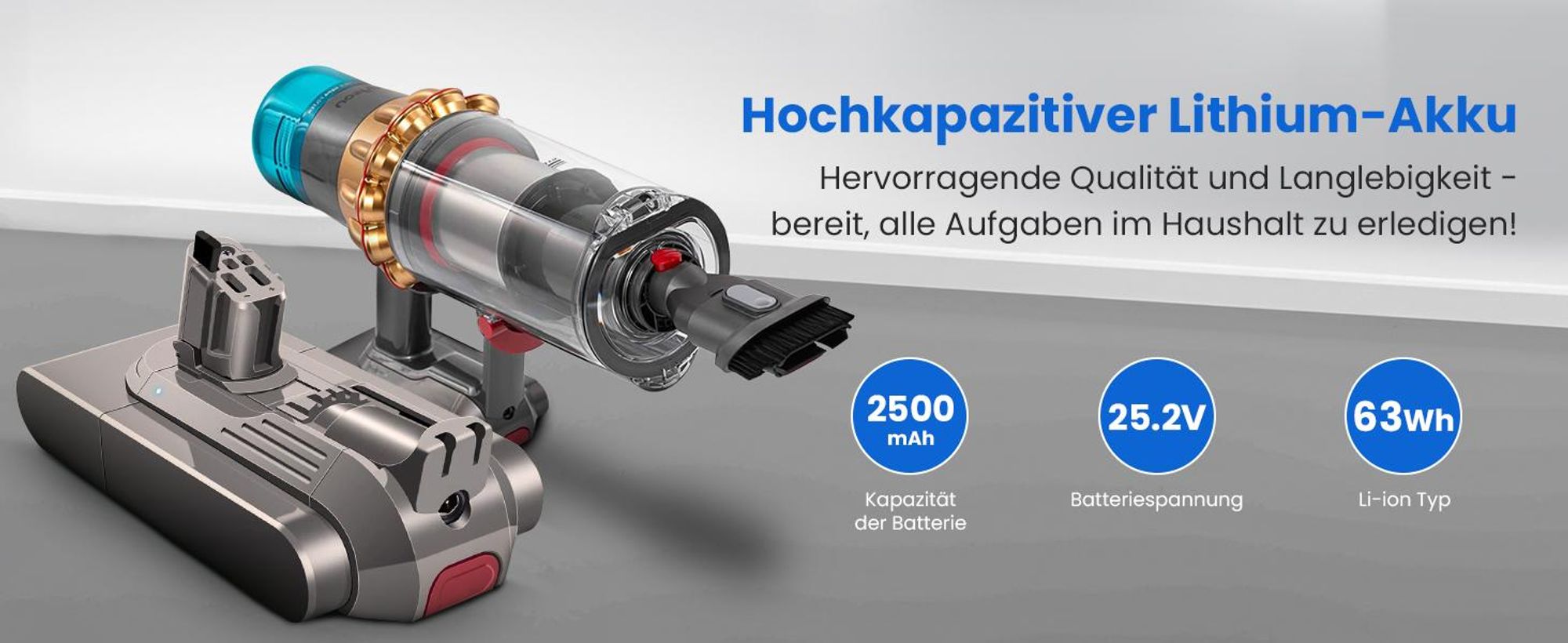 Extralink Ersatzakku für Dyson V12 25,2 V 2500 mAh Li-Ion Akku