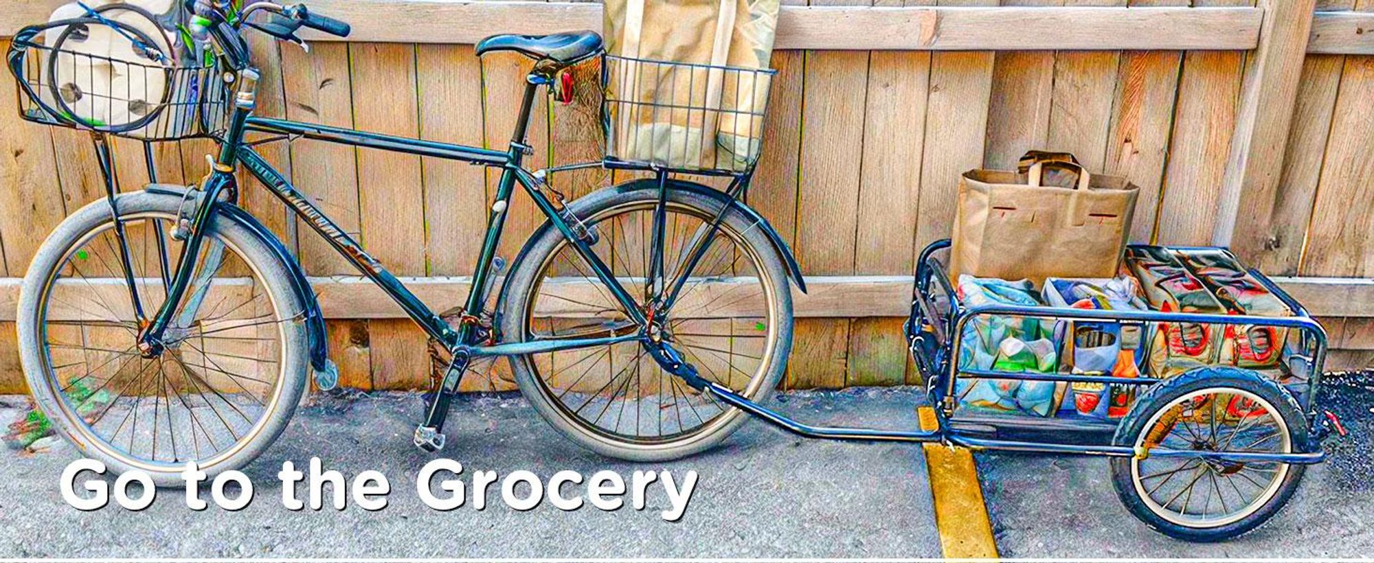 Przyczepa rowerowa HOMCOM, przyczepa towarowa do rowerów, ładowność 40 kg, zaczep do wózka ręcznego, stal, kolor czarny, 139 x 71,5 x 49 cm