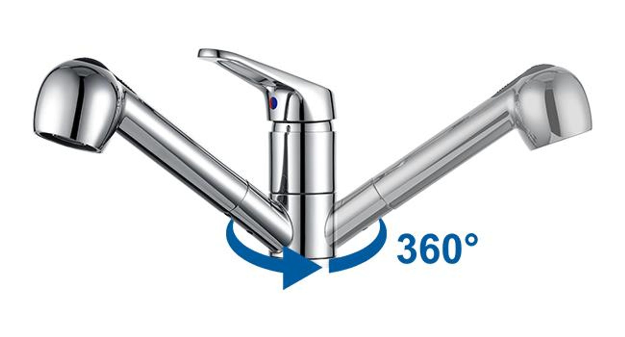 Ausziehbar Wasserhahn mit 2 Strahlarten und 360° Drehung für mehr Flexibilität, Auralum Wasserhahn Küchenarmatur, Spültischarmatur, Chrom