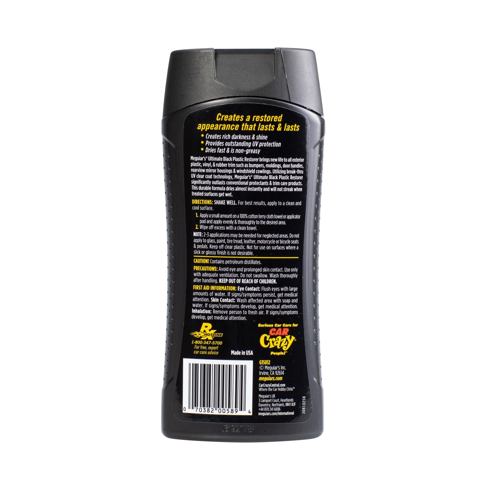 Meguiar's® Ultimate Black Plastic Restorer G15812EU, 12 oz (355 ml) Bottle, 6/CV