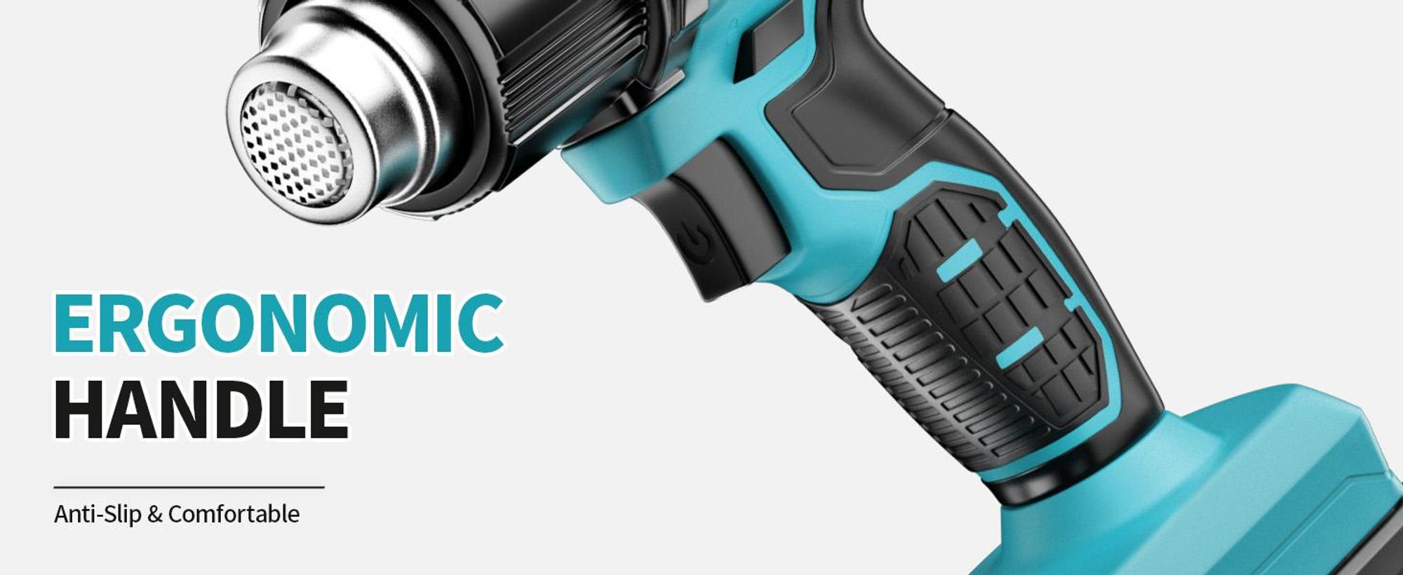 Akku-Heißluftpistole 21V mit 2x 4000mAh Akku & 5 Düsen - 550°C / 300°C Heißluftgebläse, Sicher & Ergonomisch, für Handwerk, Auto, Bau & DIY Projekte
